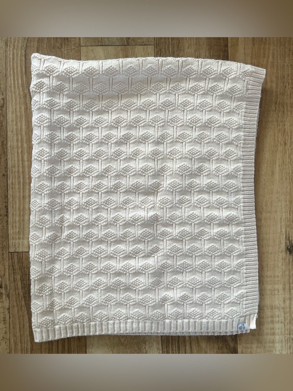 Classic Knit Baby Blanket in Light Pink 28” x 30”